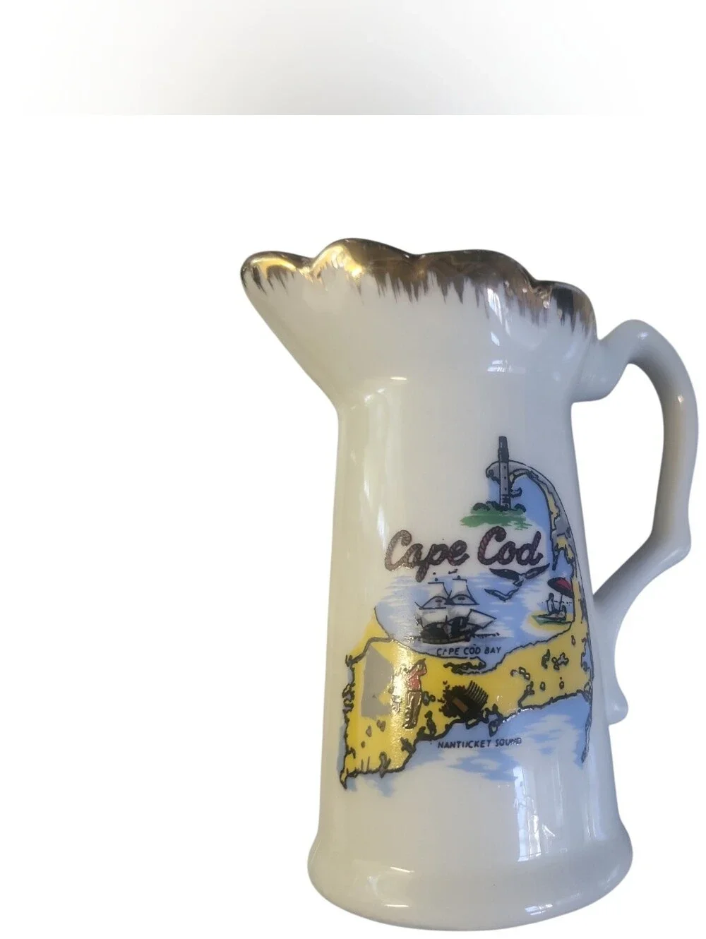 Vintage Cape Cod Gold Rimmed Mini Creamer 4.5